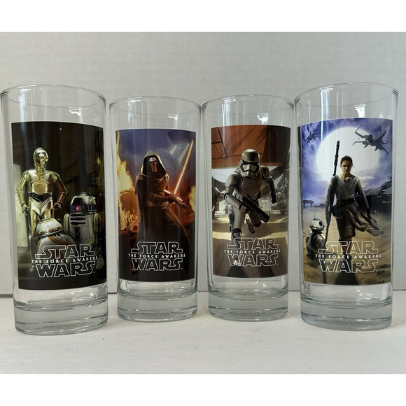 Lucasfilm/Vandor LLC, Star Wars Glass Tumbler Set of 4, Barware Collectible - Picture 1 of 13